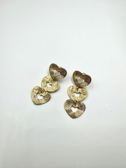 Pendientes Triple-Corazón